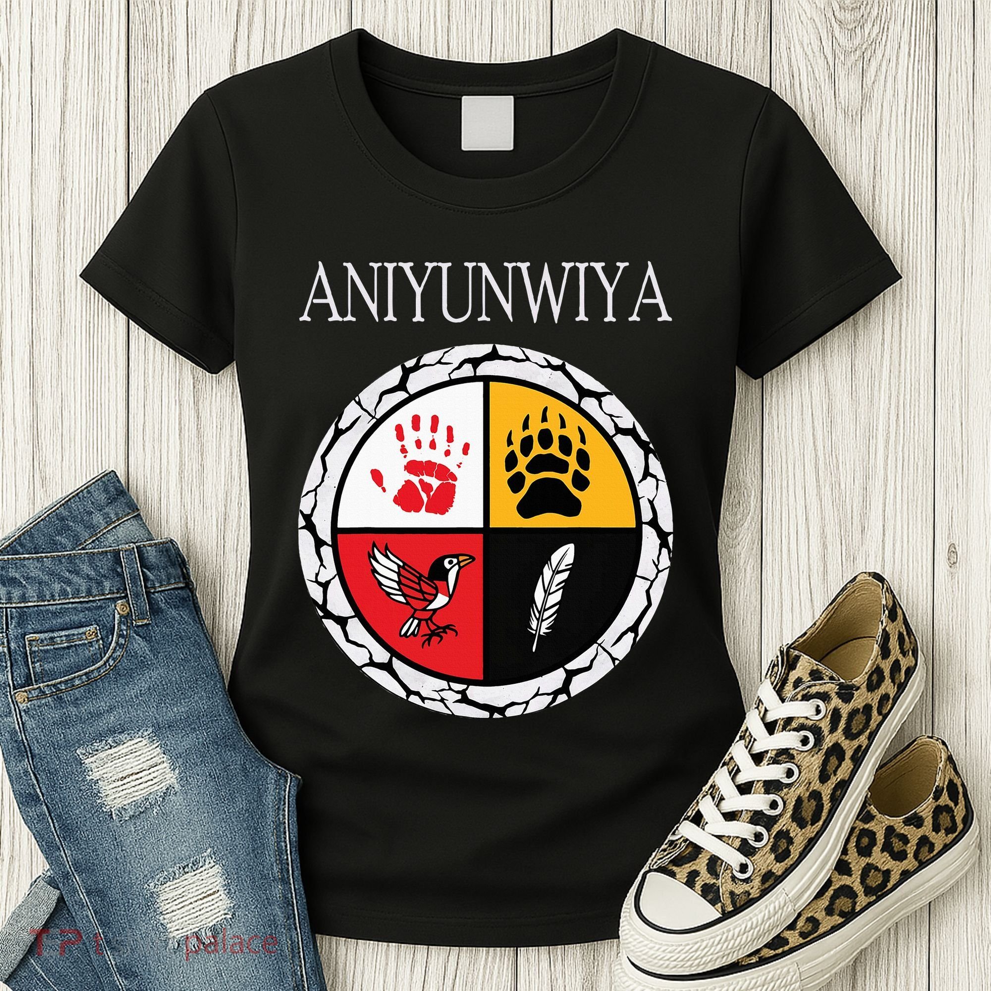 Aniyunwiya Cherokee Nation Native American Medicine Wheel Women's T-Shirt