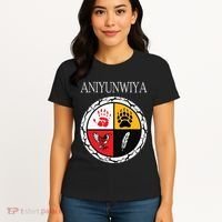 Aniyunwiya Cherokee Nation Native American Medicine Wheel Women's T-Shirt thumb 4