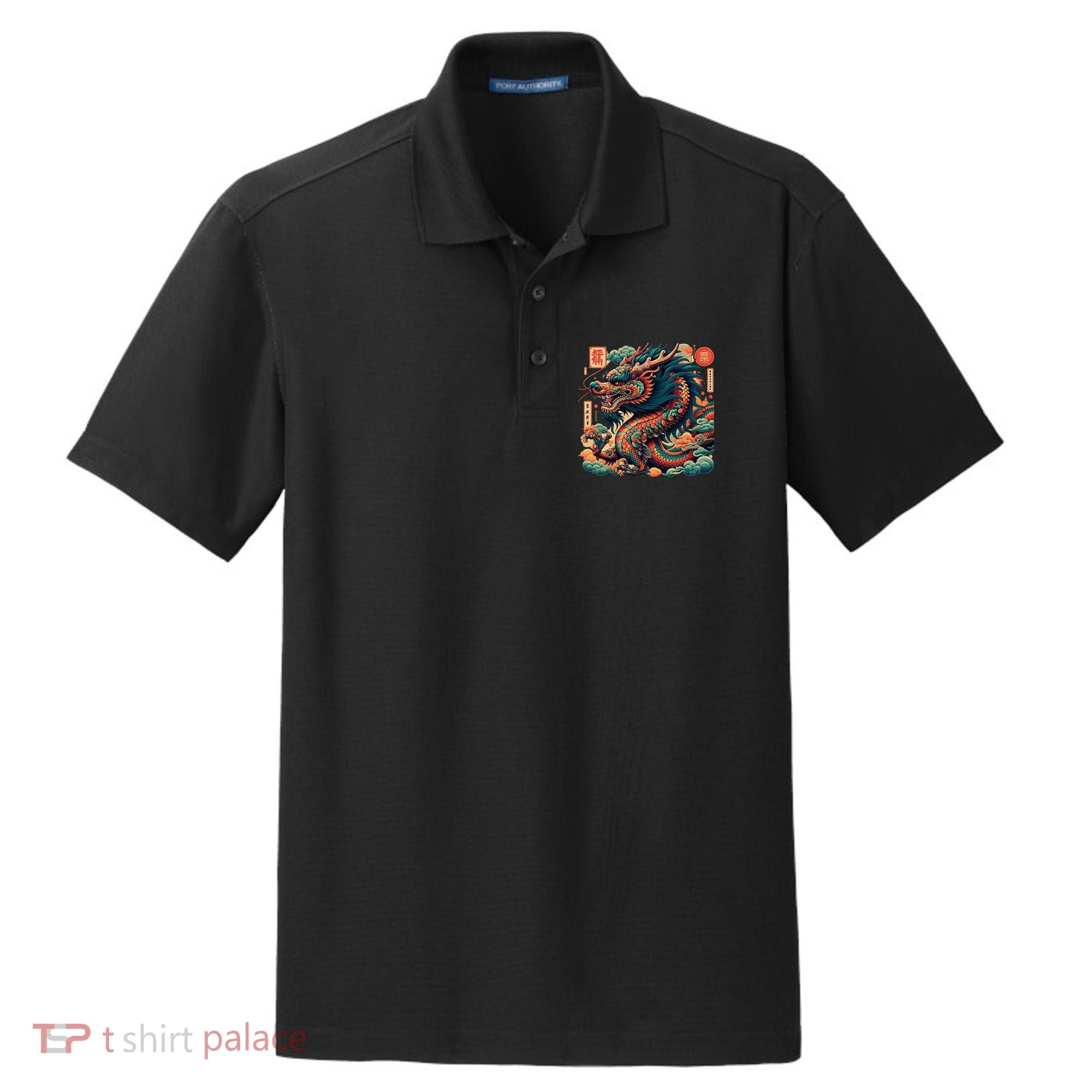 Animated Chinese New Year Dragon 2024  Dry Zone Grid Polo