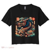 Animated Chinese New Year Dragon 2024  Women's Crop Top Tee thumb 0