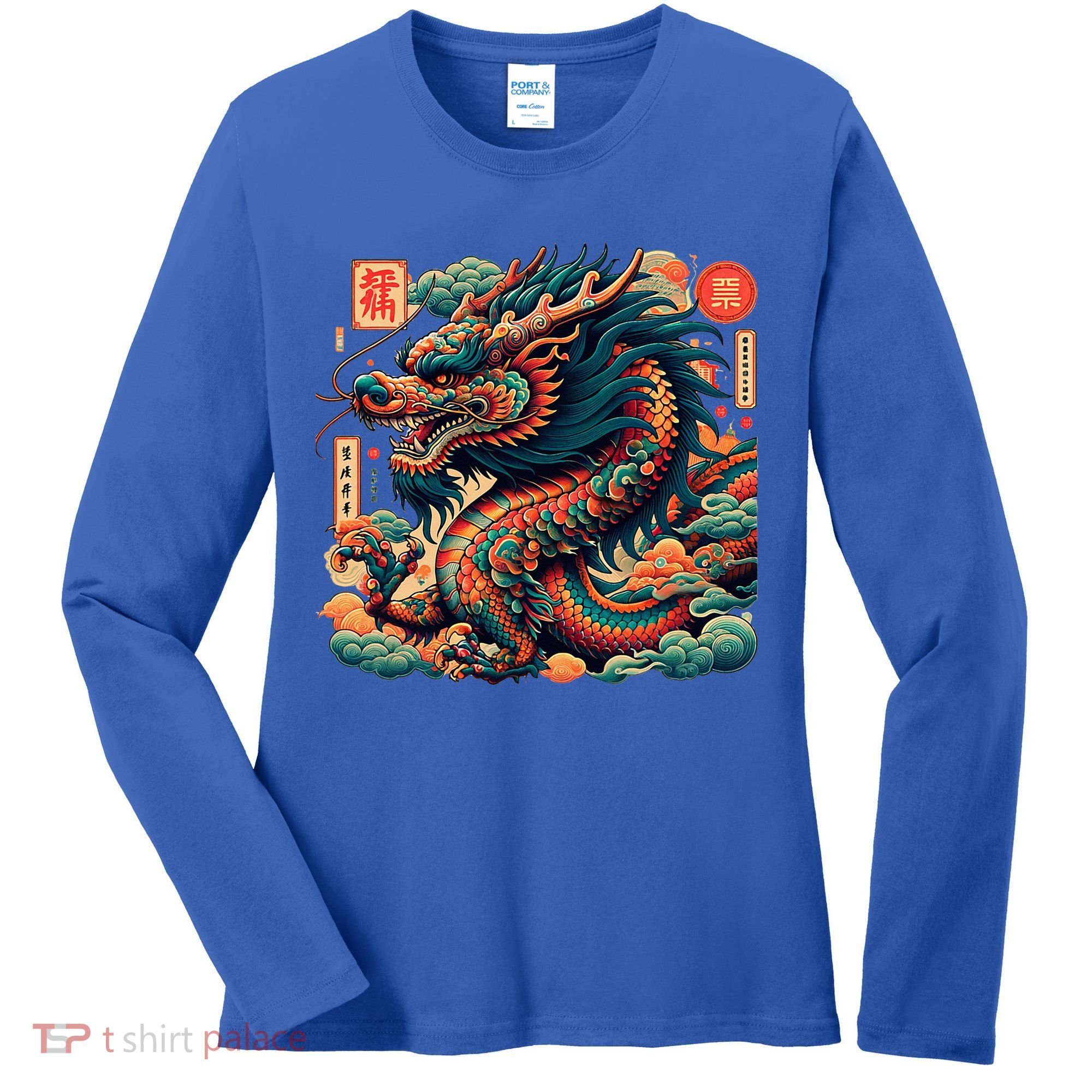 Animated Chinese New Year Dragon 2024  Women's Long Sleeve Shirt