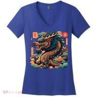Animated Chinese New Year Dragon 2024  Women's V-Neck T-Shirt thumb 0