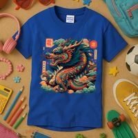 Animated Chinese New Year Dragon 2024  Kids T-Shirt thumb 3