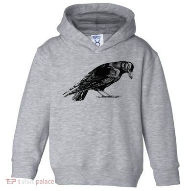 Antique Crow or Raven Toddler Hoodie