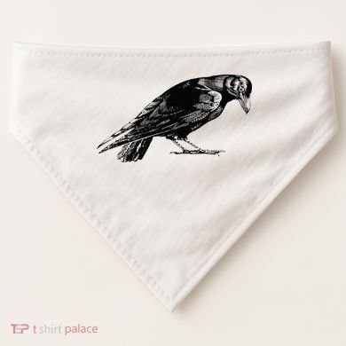Antique Crow or Raven USA-Made Doggie Bandana