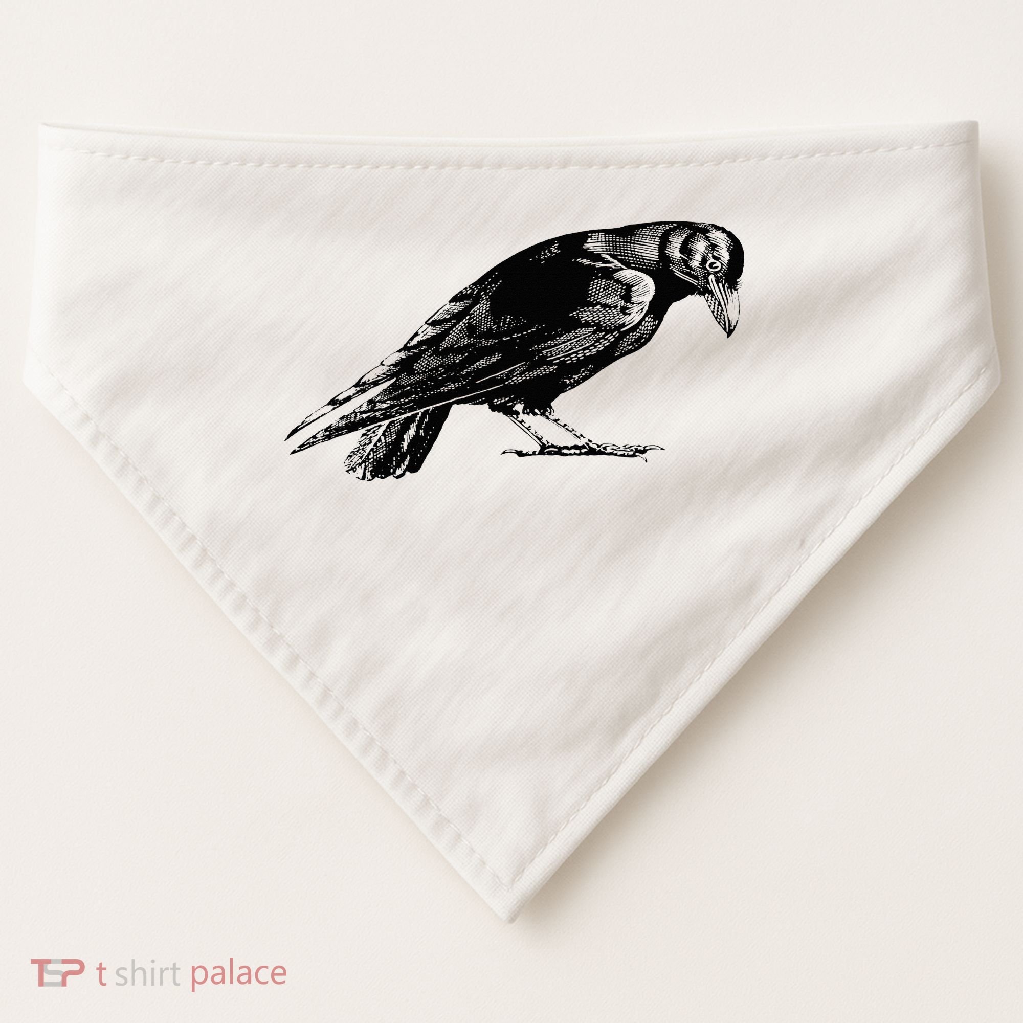 Antique Crow or Raven USA-Made Doggie Bandana