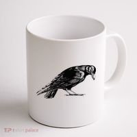 Antique Crow or Raven Coffee Mug thumb 1