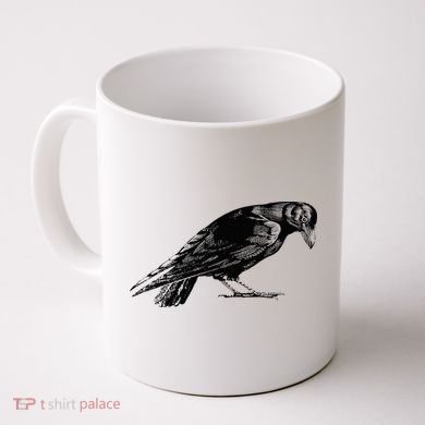 Antique Crow or Raven Coffee Mug