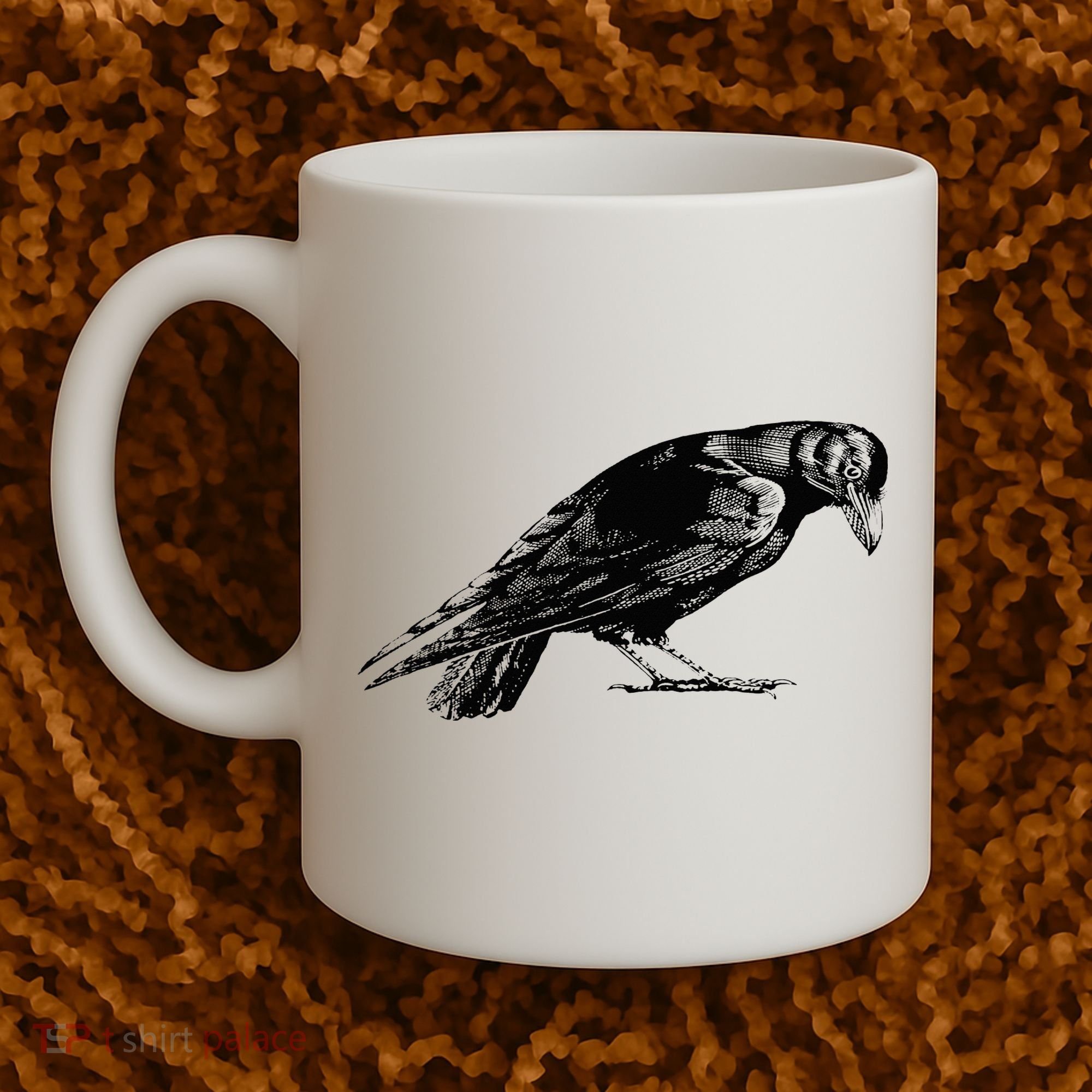 Antique Crow or Raven Coffee Mug