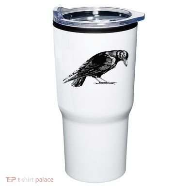 Antique Crow or Raven Tumbler