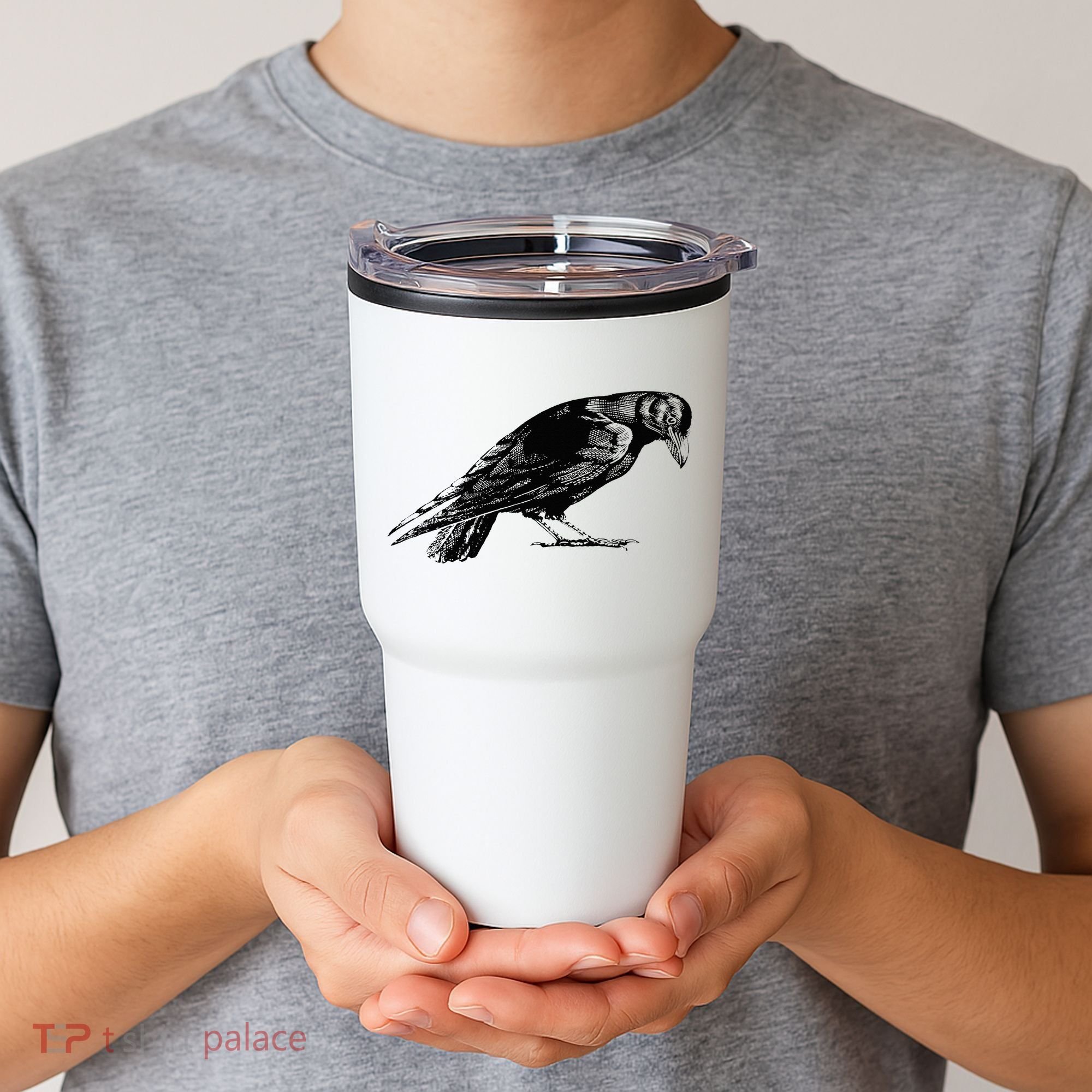 Antique Crow or Raven Tumbler