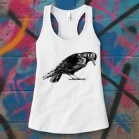 Antique Crow or Raven Women's Tank Top thumb 3