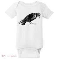 Antique Crow or Raven Baby Bodysuit thumb 0