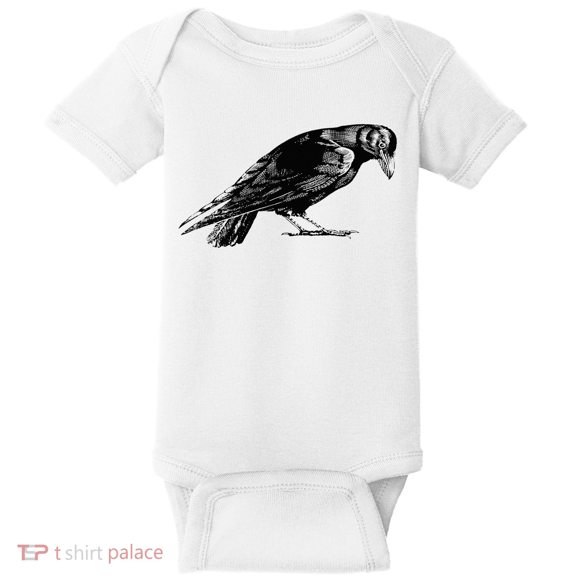 Antique Crow or Raven Baby Bodysuit