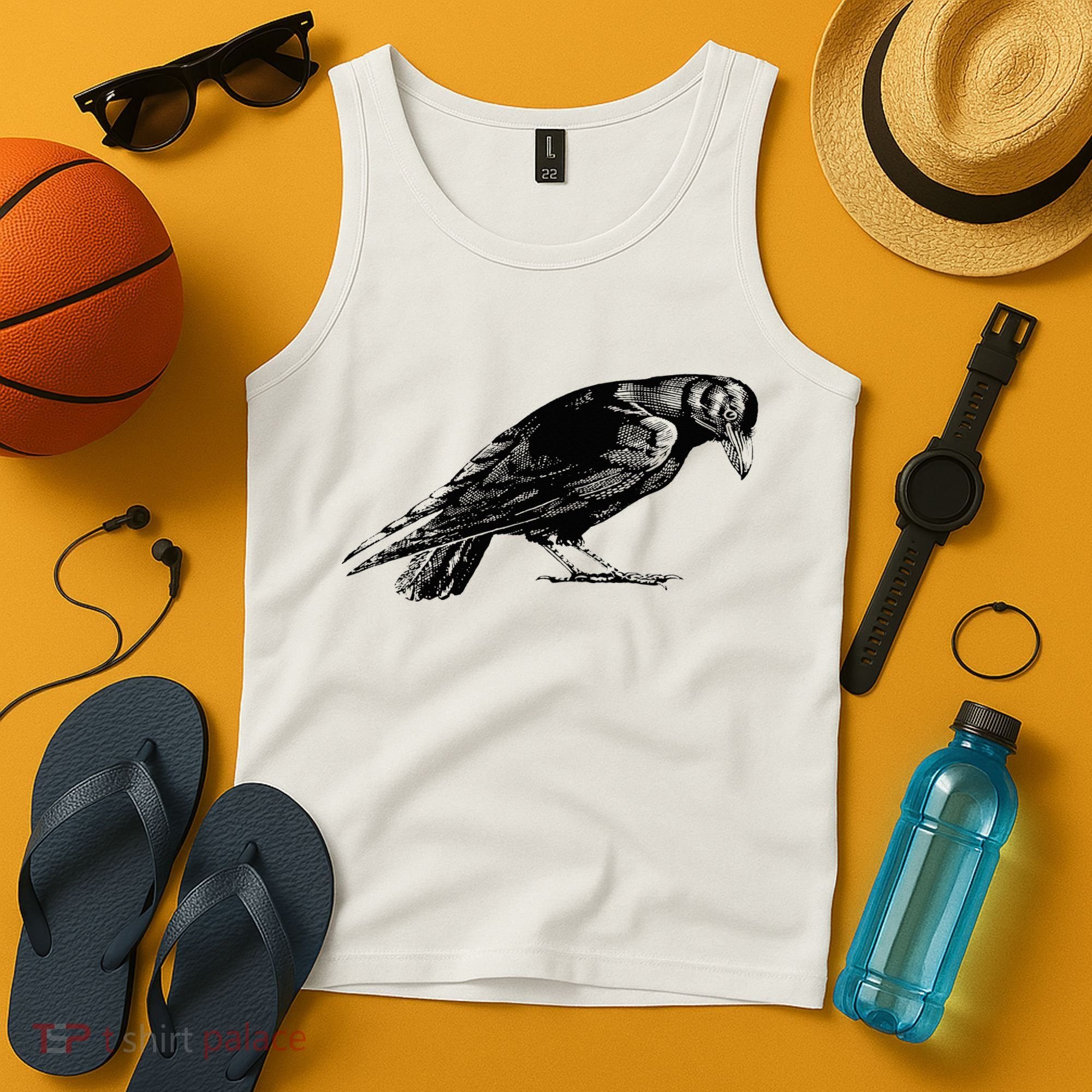 Antique Crow or Raven Tank Top