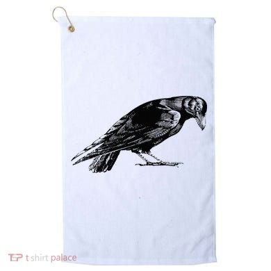 Antique Crow or Raven Golf Towel