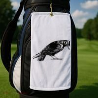 Antique Crow or Raven Golf Towel thumb 2