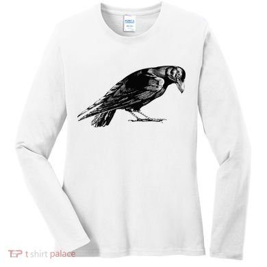 Antique Crow or Raven Women's Long Sleeve Shirt
