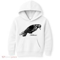 Antique Crow or Raven Kids Hoodie thumb 0