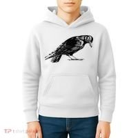 Antique Crow or Raven Kids Hoodie thumb 4