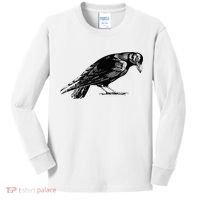 Antique Crow or Raven Kids Long Sleeve Shirt thumb 0