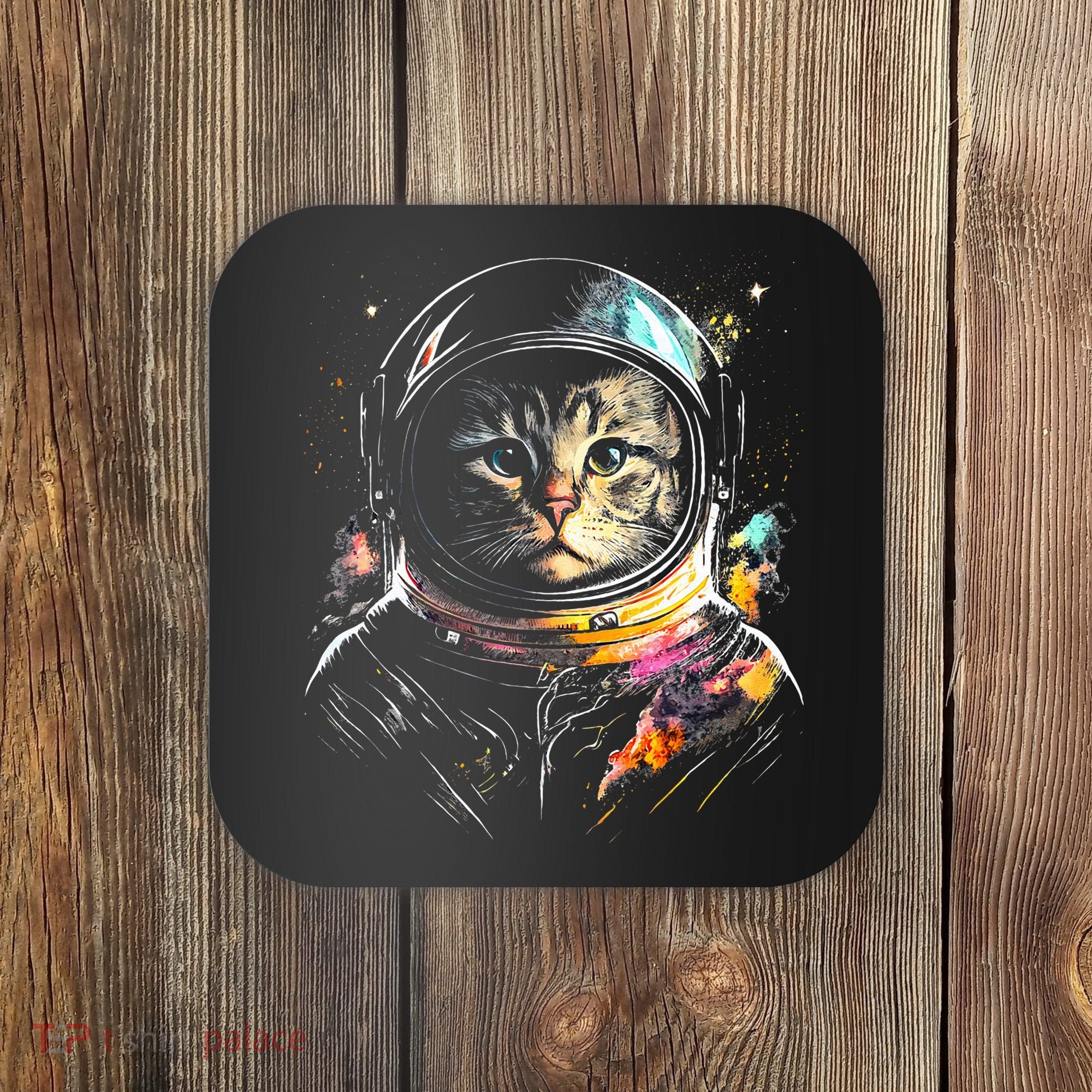 Astronaut Cat Or Funny Space Cat On Galaxy Cat Lover Day Coaster