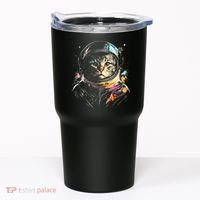 Astronaut Cat Or Funny Space Cat On Galaxy Cat Lover Day Tumbler thumb 0