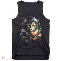 Astronaut Cat Or Funny Space Cat On Galaxy Cat Lover Day Tank Top thumb 0