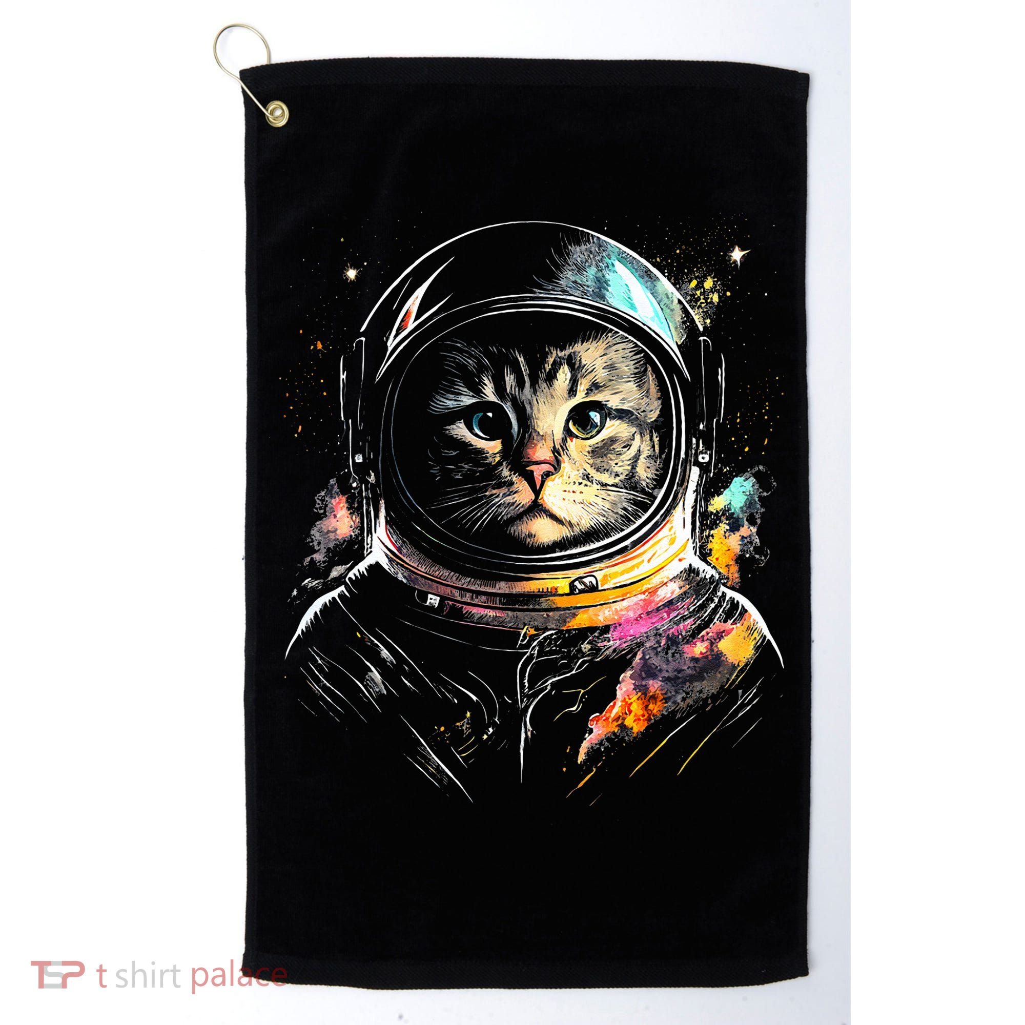 Astronaut Cat Or Funny Space Cat On Galaxy Cat Lover Day Golf Towel
