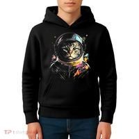 Astronaut Cat Or Funny Space Cat On Galaxy Cat Lover Day Kids Hoodie thumb 4