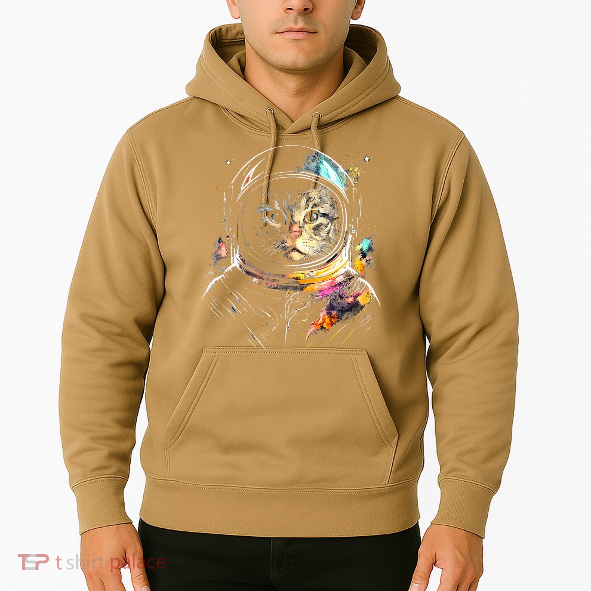 Astronaut Cat Or Funny Space Cat On Galaxy Cat Lover Day Hoodie