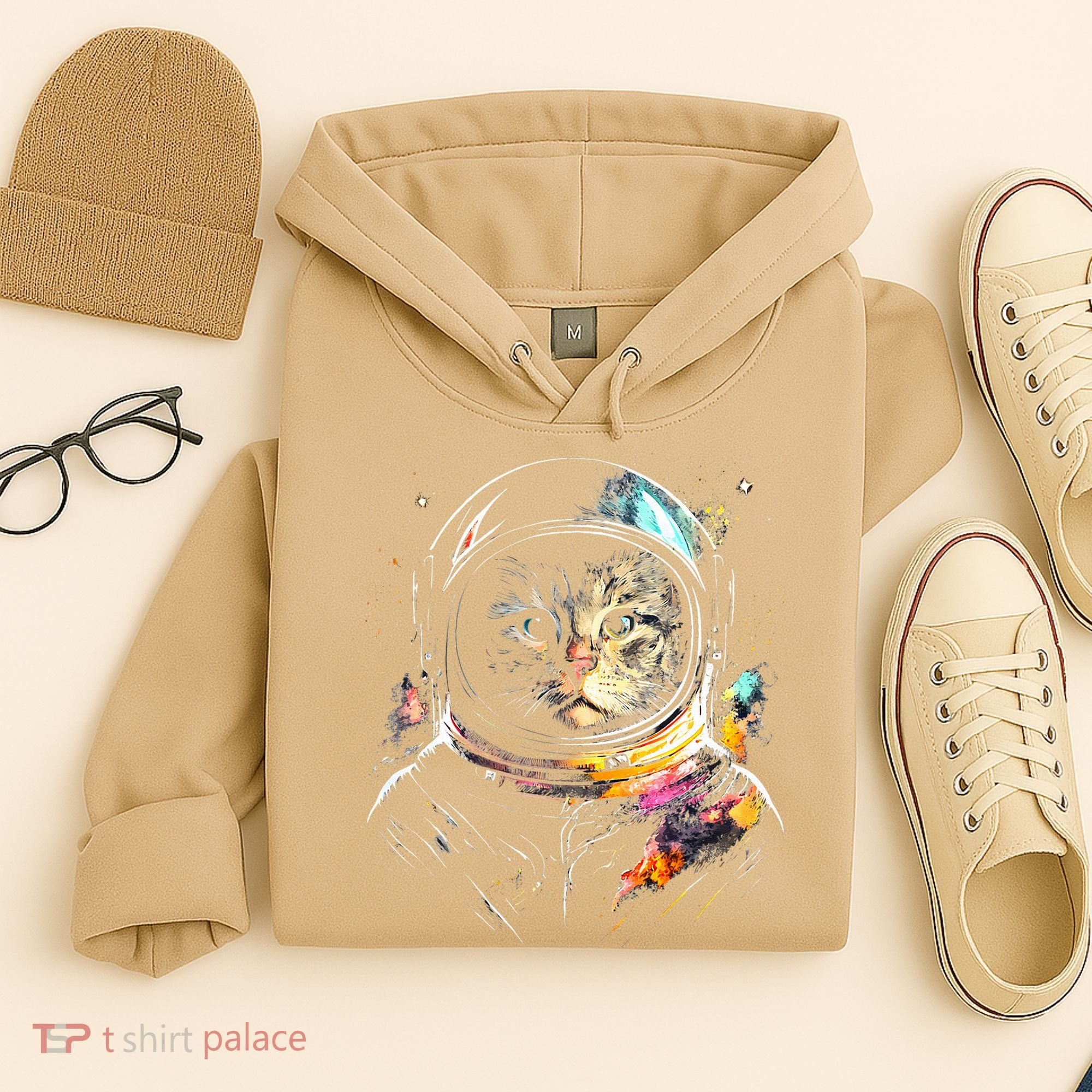 Astronaut Cat Or Funny Space Cat On Galaxy Cat Lover Day Hoodie
