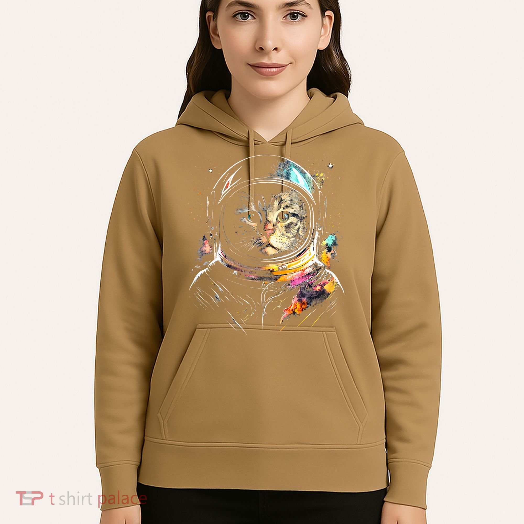 Astronaut Cat Or Funny Space Cat On Galaxy Cat Lover Day Hoodie