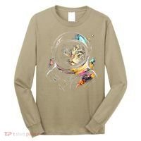 Astronaut Cat Or Funny Space Cat On Galaxy Cat Lover Day Long Sleeve Shirt thumb 0