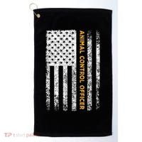 Animal Control Officer Flag Wildlife Rescue Patrol Control Golf Towel thumb 0
