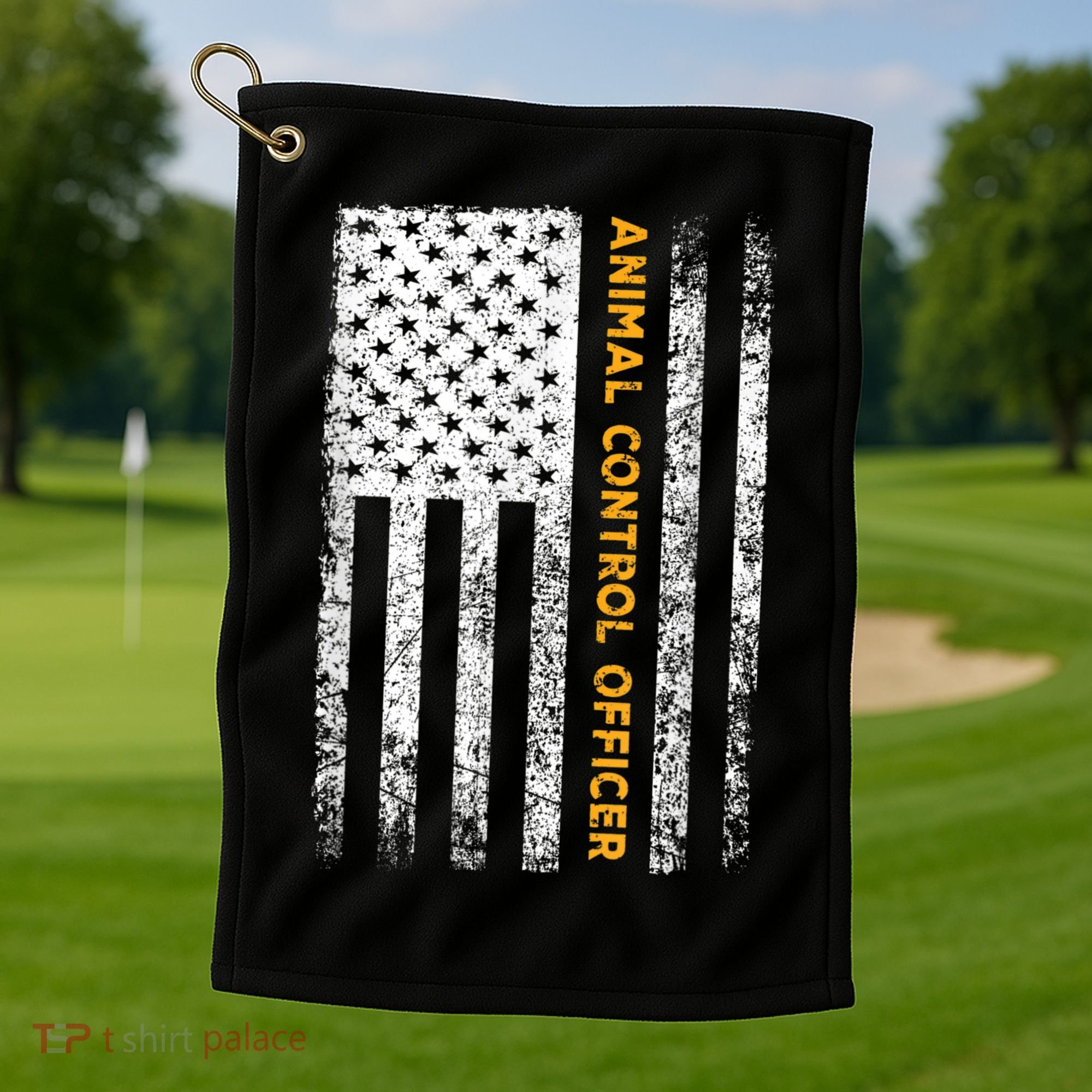 Animal Control Officer Flag Wildlife Rescue Patrol Control Golf Towel