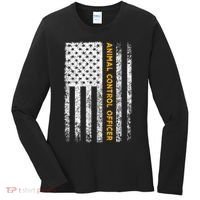Animal Control Officer Flag Wildlife Rescue Patrol Control Women's Long Sleeve Shirt thumb 0