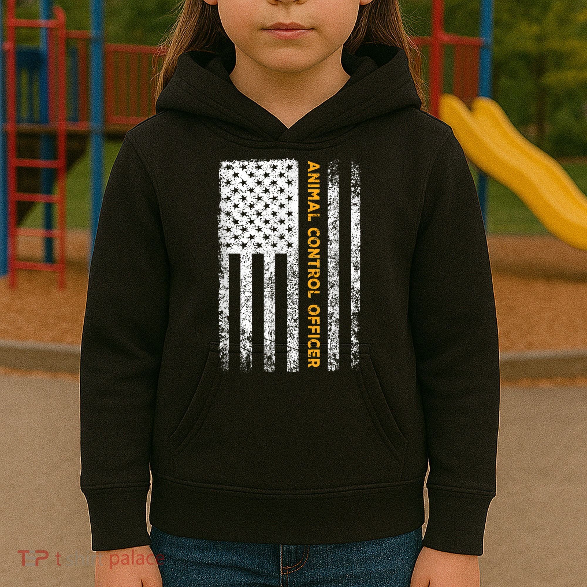 Animal Control Officer Flag Wildlife Rescue Patrol Control Kids Hoodie