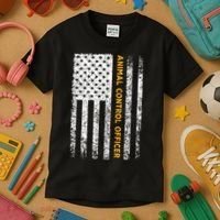 Animal Control Officer Flag Wildlife Rescue Patrol Control Kids T-Shirt thumb 3