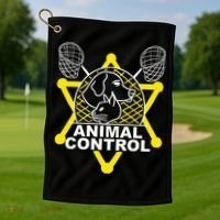 Animal Control Officer Catcher Cats Dogs Golf Towel thumb 1