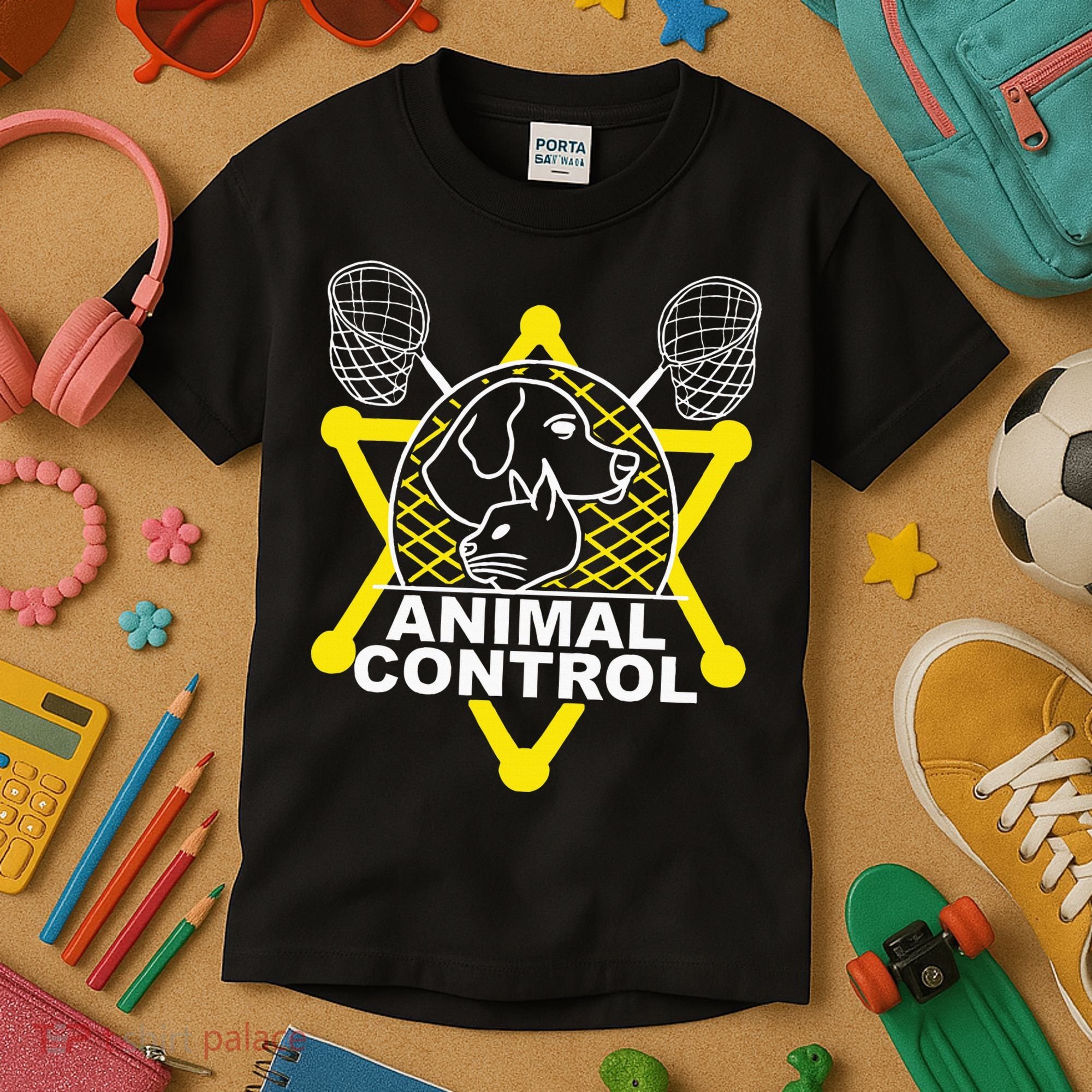 Animal Control Officer Catcher Cats Dogs Kids T-Shirt