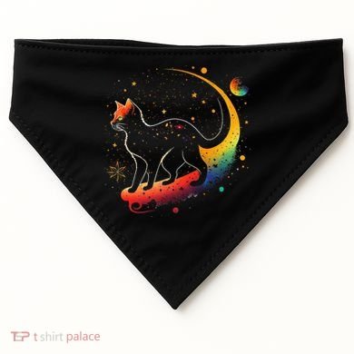 Astronaut Cat or Funny Galaxy Cat on Space Cat Lover USA-Made Doggie Bandana