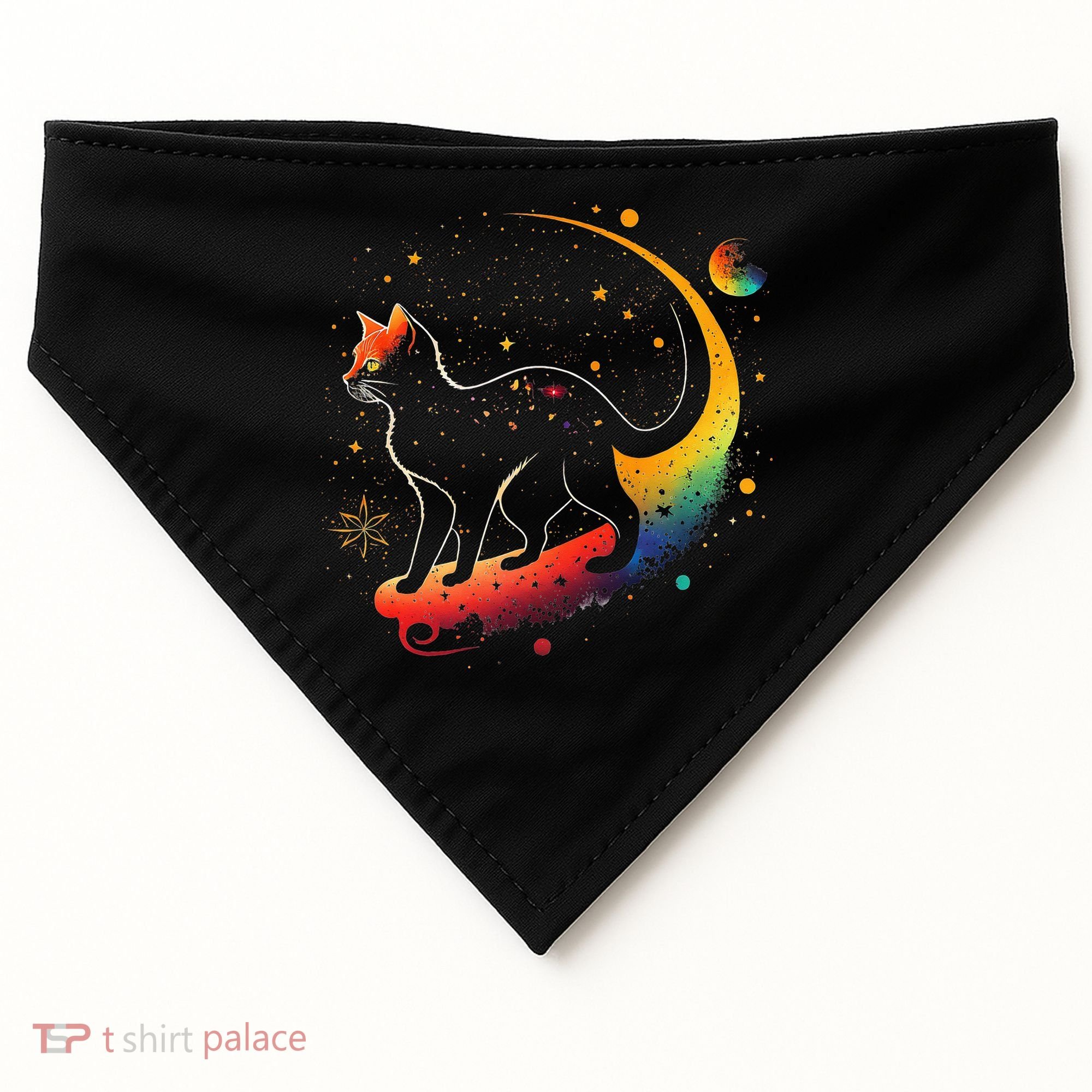 Astronaut Cat or Funny Galaxy Cat on Space Cat Lover USA-Made Doggie Bandana