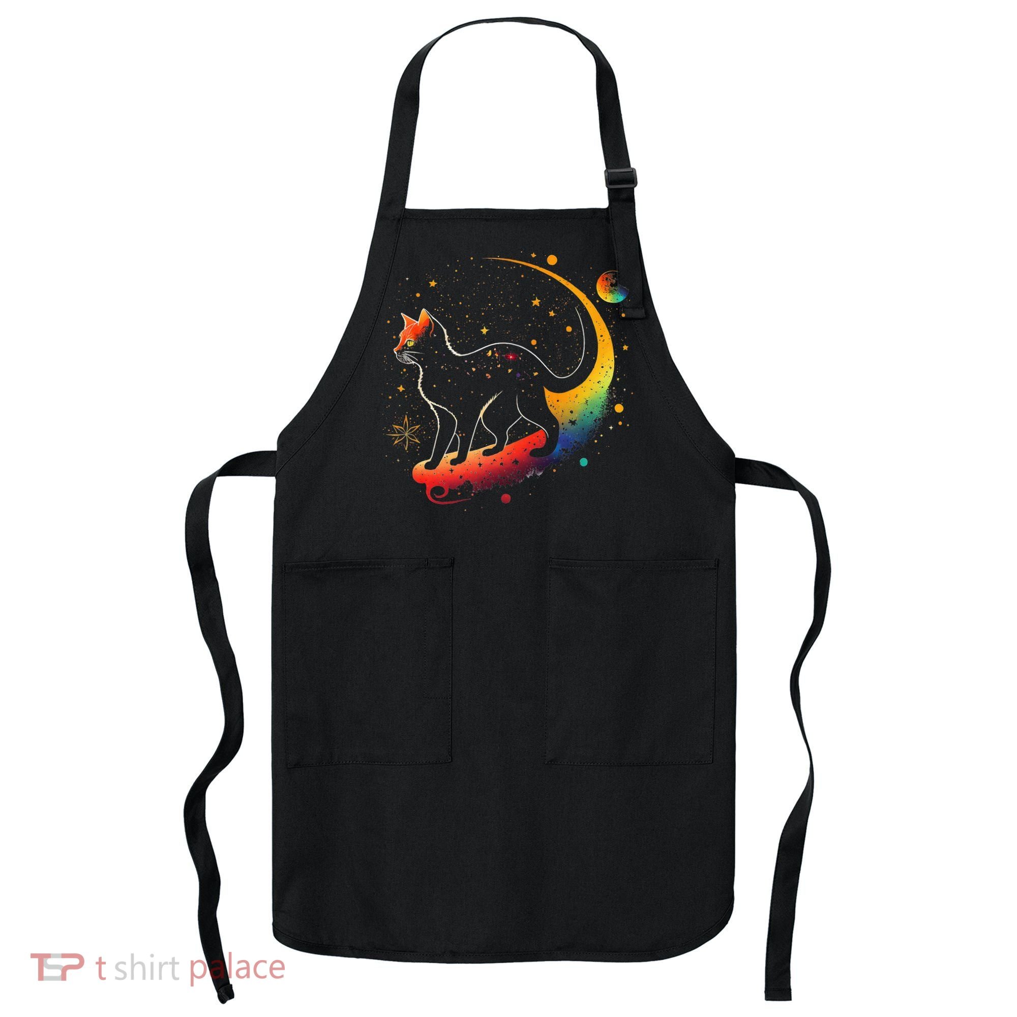 Astronaut Cat or Funny Galaxy Cat on Space Cat Lover Apron