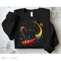 Astronaut Cat or Funny Galaxy Cat on Space Cat Lover Sweatshirt thumb 2