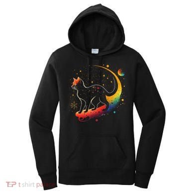 Astronaut Cat or Funny Galaxy Cat on Space Cat Lover Women's Hoodie