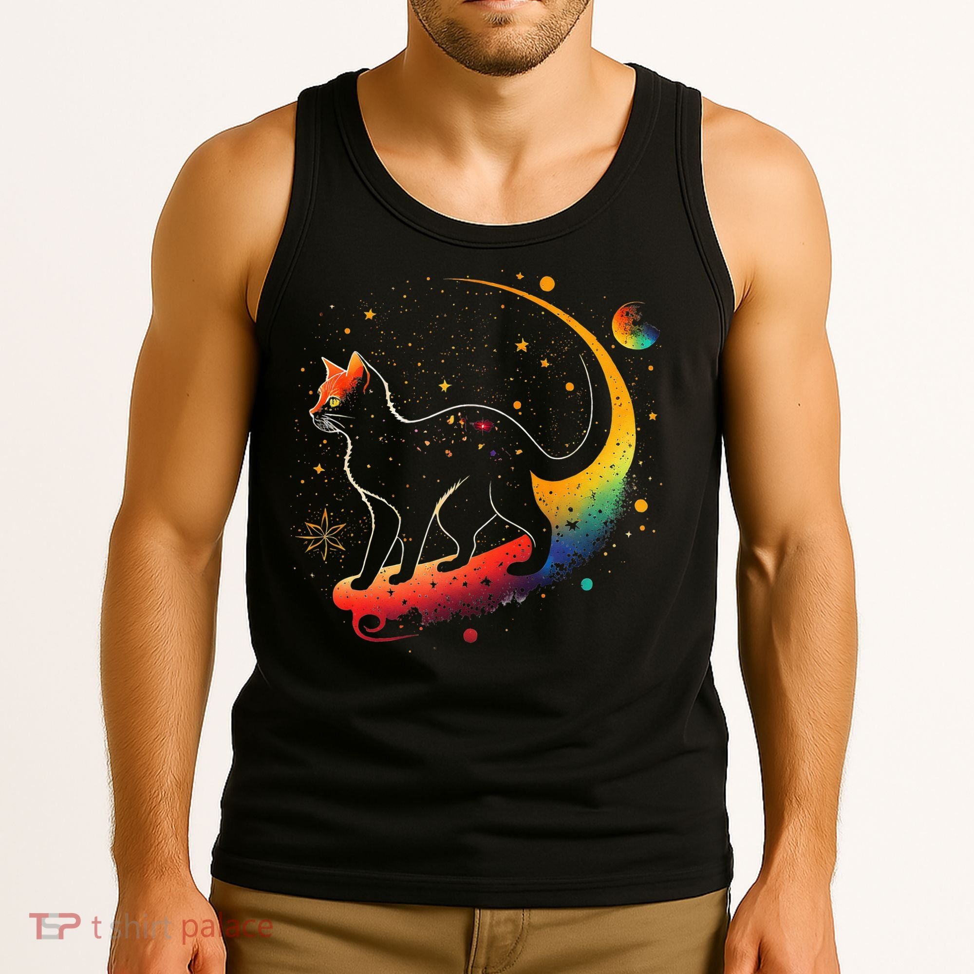 Astronaut Cat or Funny Galaxy Cat on Space Cat Lover Tank Top