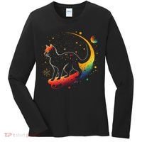 Astronaut Cat or Funny Galaxy Cat on Space Cat Lover Women's Long Sleeve Shirt thumb 0