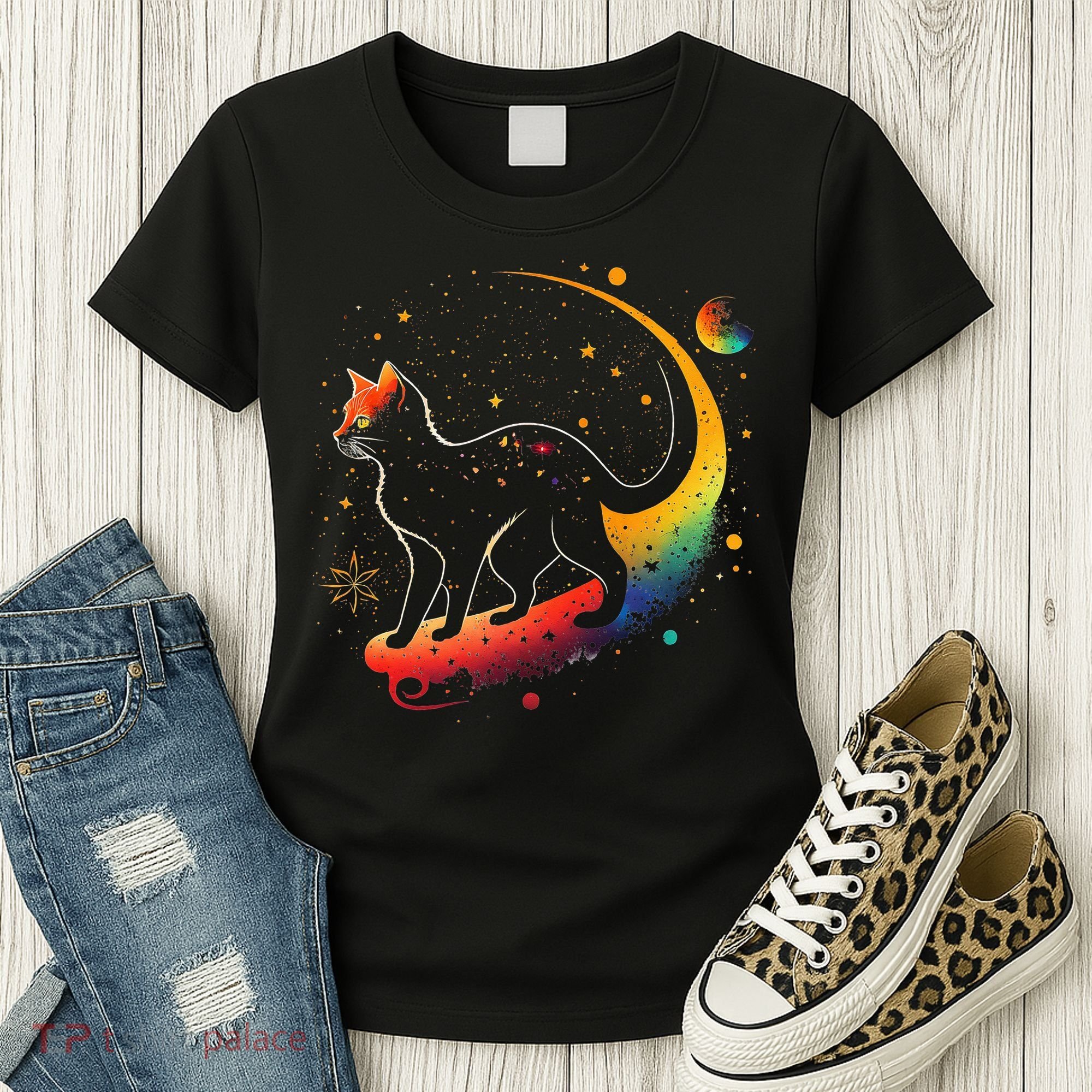 Astronaut Cat or Funny Galaxy Cat on Space Cat Lover Women's T-Shirt