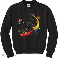 Astronaut Cat or Funny Galaxy Cat on Space Cat Lover Kids Sweatshirt thumb 0
